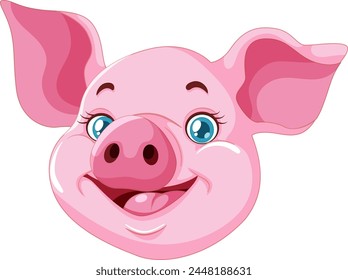 Vektorgrafik Grafik eines lächelnden rosa Schweinsgesichts