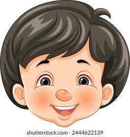 Vector gráfico de la cara de un niño sonriente