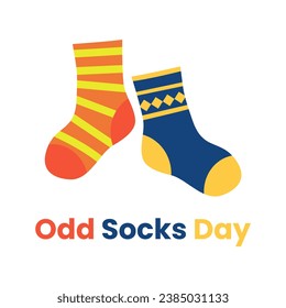 Vector graphic of Socks with different color patterns good for odd socks day