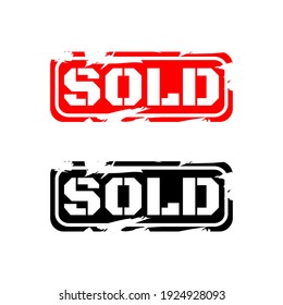 vector graphic of sold sign isolated on white background. sold stamp. sold mark.