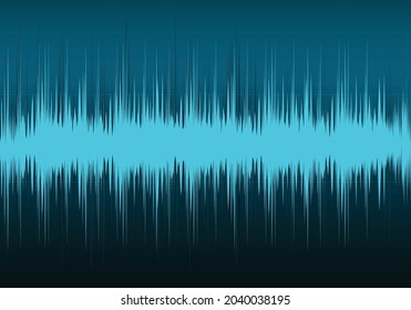 Vector graphic sound wave in cyan blue