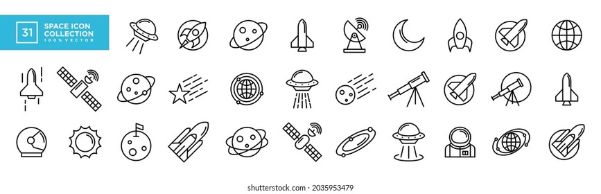 Vector graphic of space icon collection