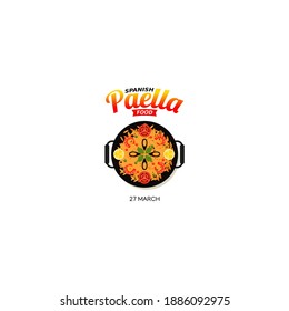 vector graphic of Spanish paella food good for Spanish paella food celebration. flat design. flyer design.flat illustration.