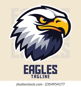 Vector Graphic for Sport and E-Sport Gaming Teams: Illustrated Classic Eagle Logo featuring a Mascot Illustration of an old school eagle head.

