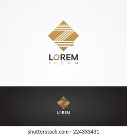 Vector graphic square alphabet symbol with striped letter / Letter Z