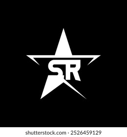 Gráfico vetorial do logotipo do monograma SR com um conceito de forma de estrela. Este vetor é perfeito para logotipos da empresa, boutiques, salões, saúde, projetos de nome de negócios de casamento, etc.
