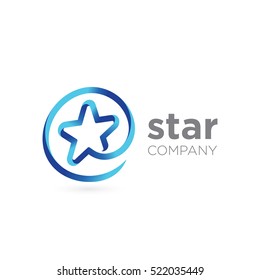 Vector graphic star logo with vibrant colors