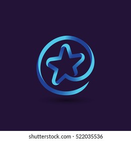 Vector graphic star logo with vibrant colors