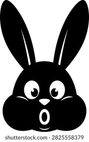 Vector graphic of a startled rabbit's head conveying shock or disbelief. Ideal for conveying emotion in marketing campaigns and digital content.