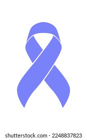 Vector graphic of stomach cancer ribbon on white background. Periwinkle color awareness ribbon for stomach cancer support symbol. vector eps10.
