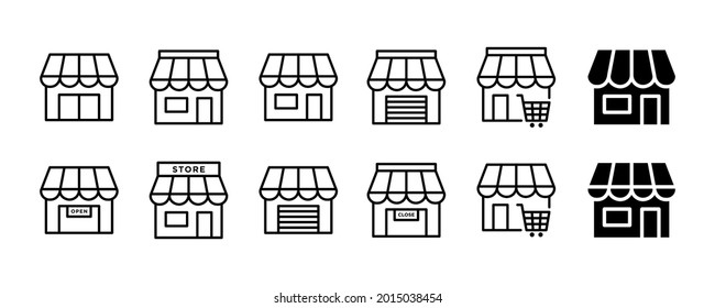 Vector graphic of store icon collection