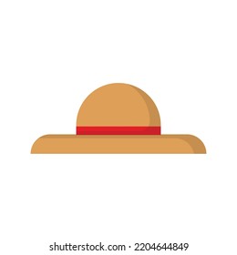 Vector graphic of straw hat. Pamela hat illustration with flat design style. Suitable for content design assets