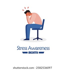 vector graphic of stress awareness month for stress awareness month celebration.