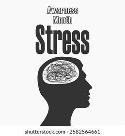 vector graphic of Stress Awareness Month ideal for National Stress Awareness Month celebration.