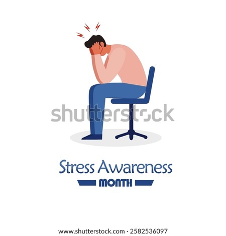 vector graphic of stress awareness month for stress awareness month celebration.