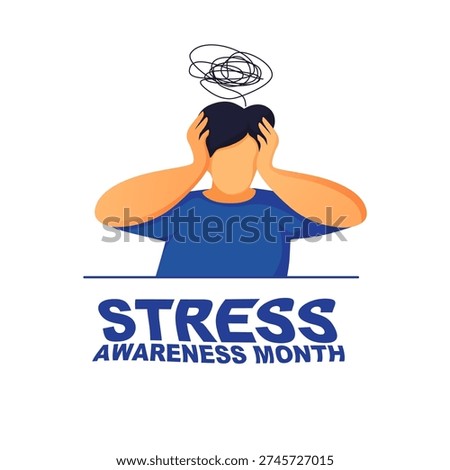 Vector graphic of Stress Awareness Month ideal for Stress Awareness Month celebration.