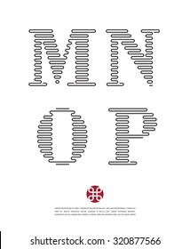 Vector graphic striped alphabet with sample text for your company