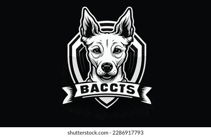 Vector Graphic of a Stylish Black and White Dog Logo Template