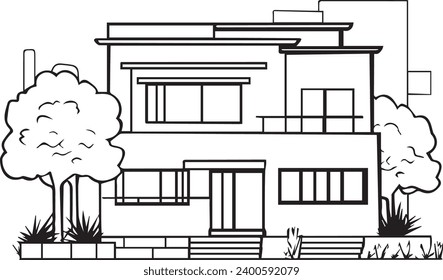 Vector Graphic of Stylish Residence