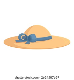 Gráfico vetorial de um elegante chapéu de verão com uma fita azul chique, perfeito para designs sazonais