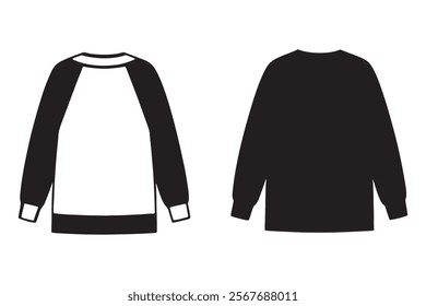 Vector graphic of a stylish two-tone sweatshirt design.