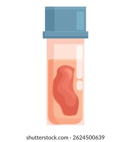 Gráfico vetorial de uma amostra de sangue estilizada em um tubo de teste, ideal para design médico e de saúde