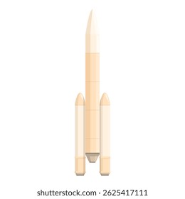 Gráfico vetorial de um foguete estilizado de desenho animado, isolado sobre um fundo branco