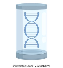 Vector graphic of a stylized dna double helix structure inside a transparent glass cylinder - Powered by Shutterstock - Get 15% off with code: PIKWIZARD15