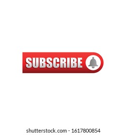 vector graphic of subscribe red button. perfect for video or social media banner or button template.