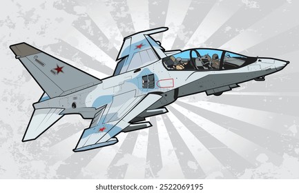 Vector graphic of a subsonic two-seat advanced jet trainer and light combat aircraft