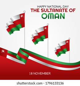 Vektorgrafik des Sultanats des Oman-Nationaltags gut für das Sultanat des Oman-Nationalfeiertag. flaches Design. flyer design.flache Illustration.