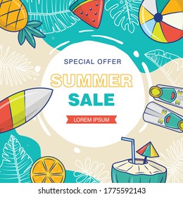 vector graphic of summer sale concept design, background