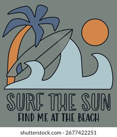 vector graphic with summer themed palm tree and slogan