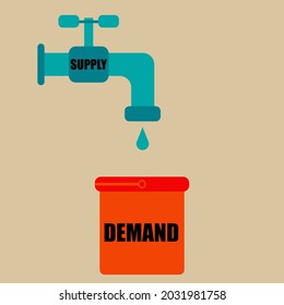 Vector Graphic Of Supply And Demand Concept, With Grey, Blue, And Orange Color, Perfect To Use For Website, News, Education, Finance, Blog, Article, etc