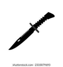 Gráfico vectorial del icono del cuchillo de supervivencia en estilo plano aislado en fondo blanco. Para tu diseño, logotipo. Ilustración vectorial.sticker,fondo de pantalla,plantilla,publicidad etc.