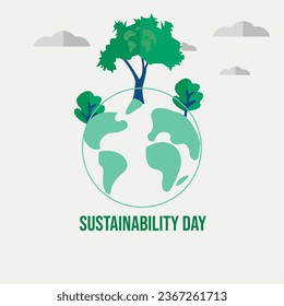 vector graphic of Sustainability Day good for national Sustainability Day celebration. flat design. flyer design.flat illustration.
