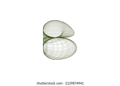 Vector graphic of Swirling lines. Wireframe abstract background. Sphere of spirals outline. Editable stroke.
