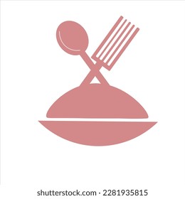 Vektorgrafik, Grafik, Symbol, Illustrator, Essen, Hotel, Bäckerei, Ikone, Mitnehmen, Abendessen, Zeichen, Gabel, Löffel, Essen, Rosa, Formen, Reis, Küche, Küchenchef, Hotelschulen, Hotel, Party, Catering, Hochzeit, Business, 