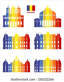 Vector graphic symbols of Bucharest.