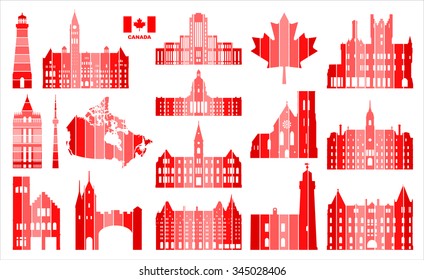 Vector graphic symbols of Canada.