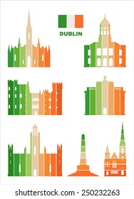 Vector graphic symbols of Dublin.