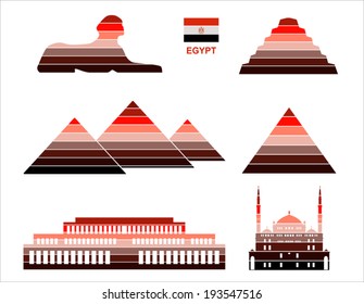 Vector graphic symbols of Egypt