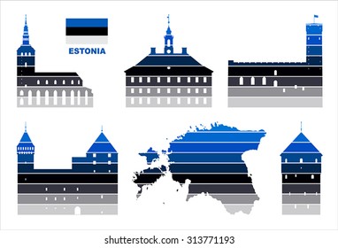 Vector graphic symbols of Estonia.