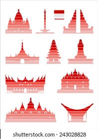 Vector graphic symbols of Indonesia.