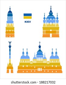 Vector graphic symbols of Kiev