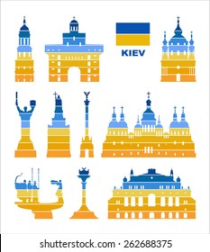 Vector graphic symbols of Kiev.