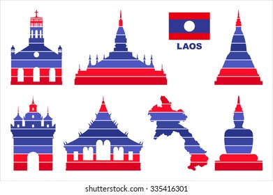 Vector graphic symbols of Laos.