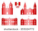 Vector graphic symbols of Lima (Peru).