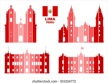 Vector graphic symbols of Lima (Peru).