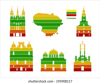 Vector graphic symbols of Lithuania